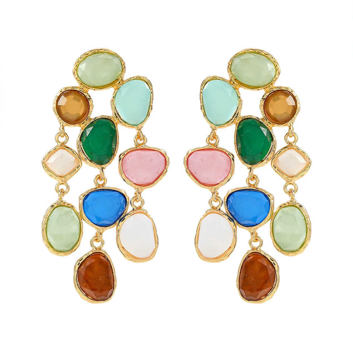 Wholesale Women's Alloy Handmade Geometric Diamond Earrings In Bohemian Retro Style - Image 8