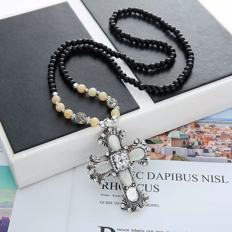 Wholesale Women's Alloy Necklace With Goldplated Artificial Gemstones And Semiprecious Stones Drop Shape Pendant For Autumn And Winter Electroplated Design - Image 12
