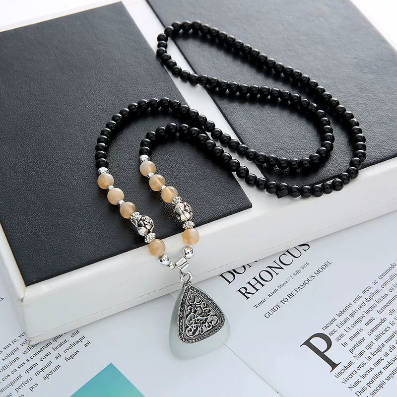 Wholesale Women's Alloy Necklace With Goldplated Artificial Gemstones And Semiprecious Stones Drop Shape Pendant For Autumn And Winter Electroplated Design - Image 15