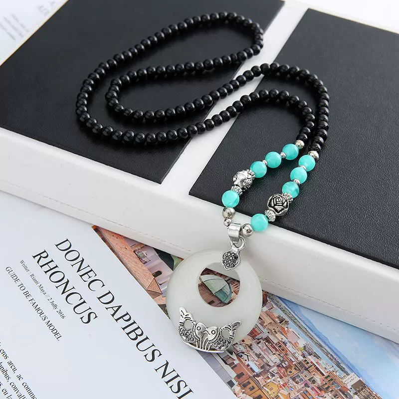 Wholesale Women's Alloy Necklace With Goldplated Artificial Gemstones And Semiprecious Stones Drop Shape Pendant For Autumn And Winter Electroplated Design - Image 2