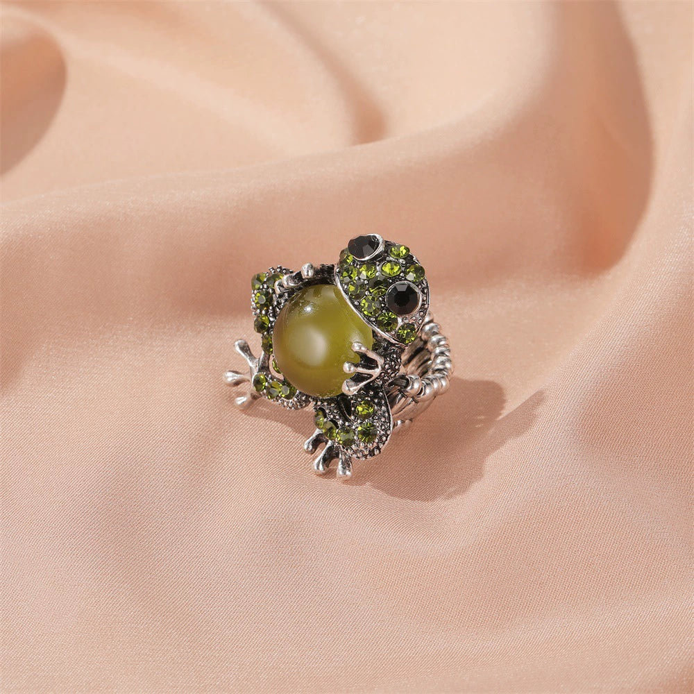Wholesale Women's Alloy Pet Jewelry With Frog Pattern And Corn Chain Electroplated Earrings And Necklace - Image 4