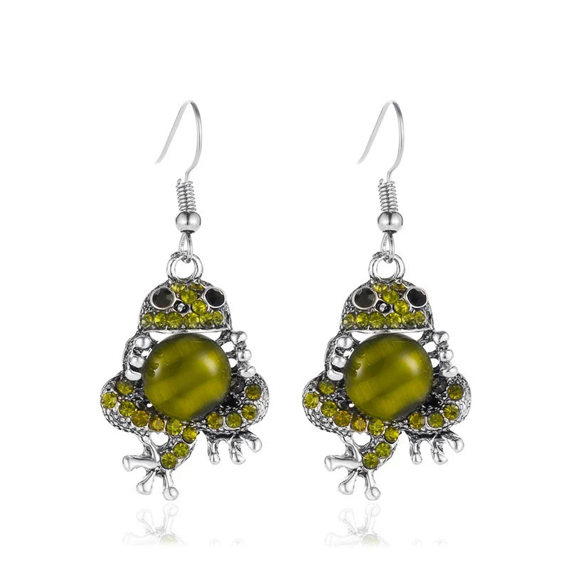 Wholesale Women's Alloy Pet Jewelry With Frog Pattern And Corn Chain Electroplated Earrings And Necklace - Image 7