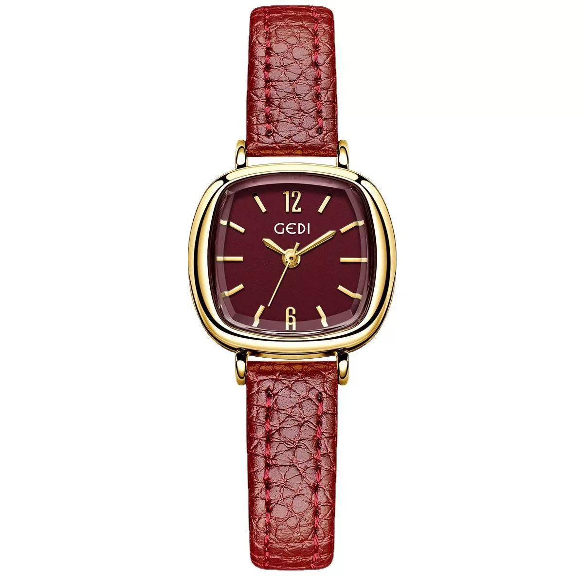 Wholesale Women's Alloy Super Fiber Strap Square Dial Quartz Watch In Retro Style - Image 5