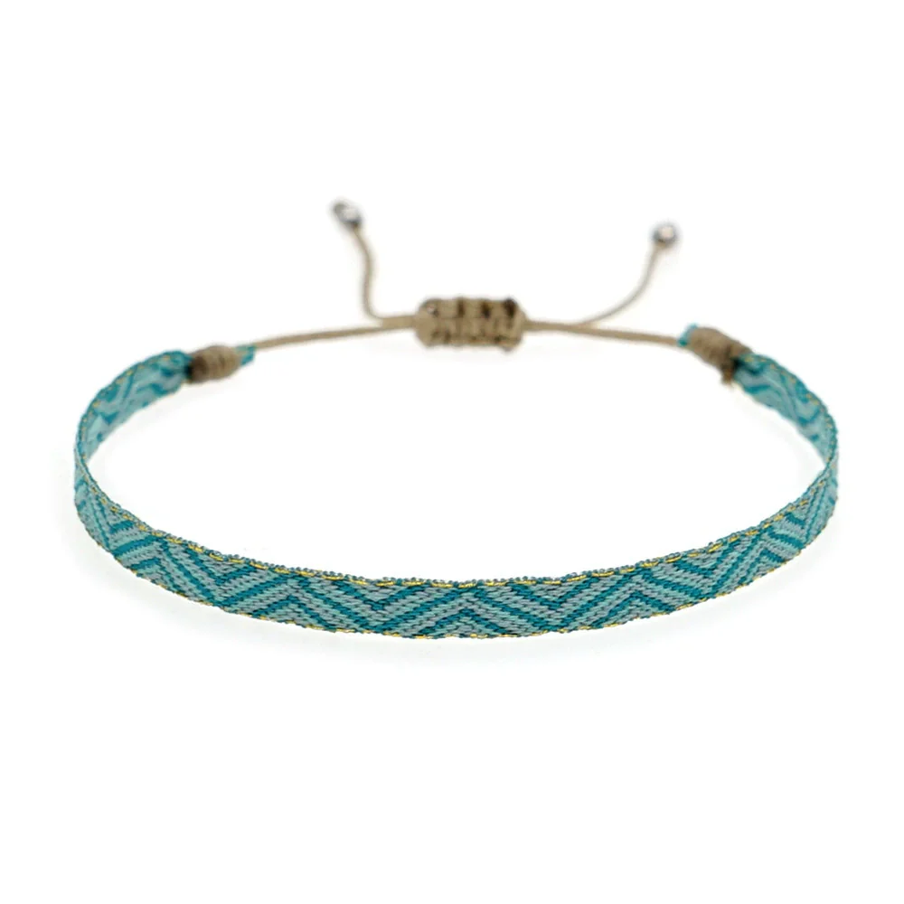 Wholesale Women's Aquamarine Handwoven Beaded Bracelet Jewelry - Image 7