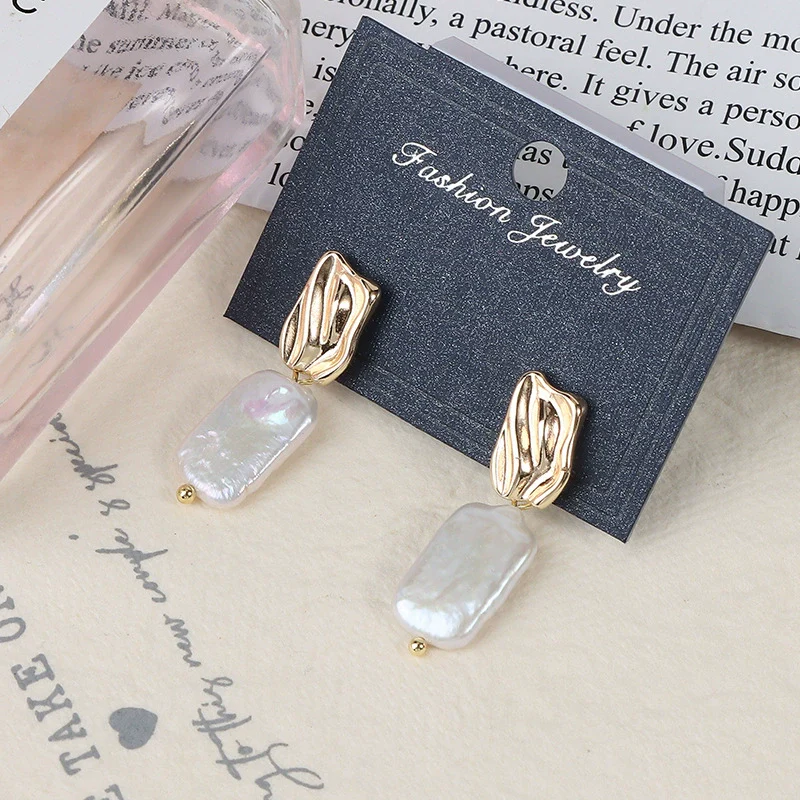 Wholesale Women's Baroque Button Earrings Natural Freshwater Pearl 925 Sterling Silver Needle Oblate Shape - Image 12