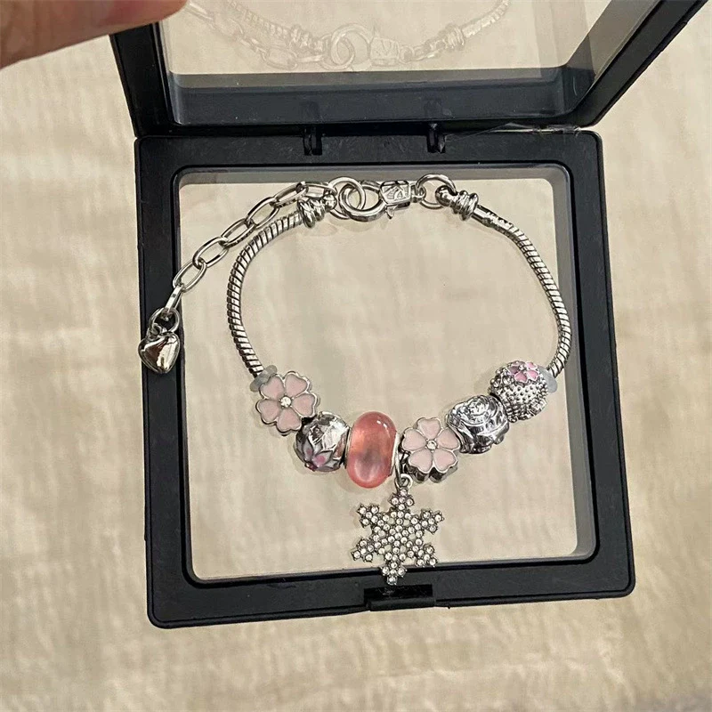 Wholesale Women's Beaded Bracelet With Flower Pattern Mixed Material Electroplated - Image 13