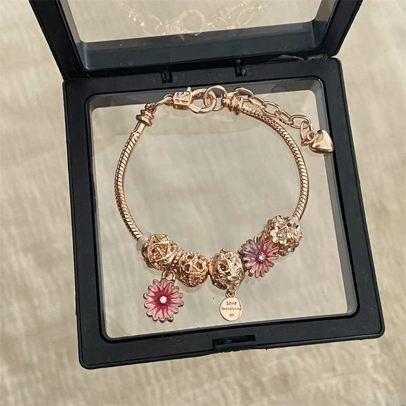 Wholesale Women's Beaded Bracelet With Flower Pattern Mixed Material Electroplated - Image 17