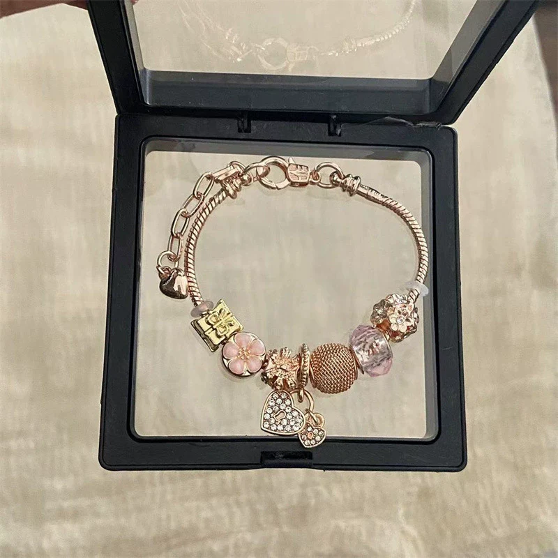 Wholesale Women's Beaded Bracelet With Flower Pattern Mixed Material Electroplated - Image 23