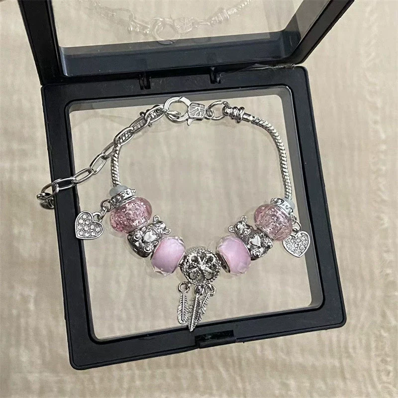 Wholesale Women's Beaded Bracelet With Flower Pattern Mixed Material Electroplated - Image 6