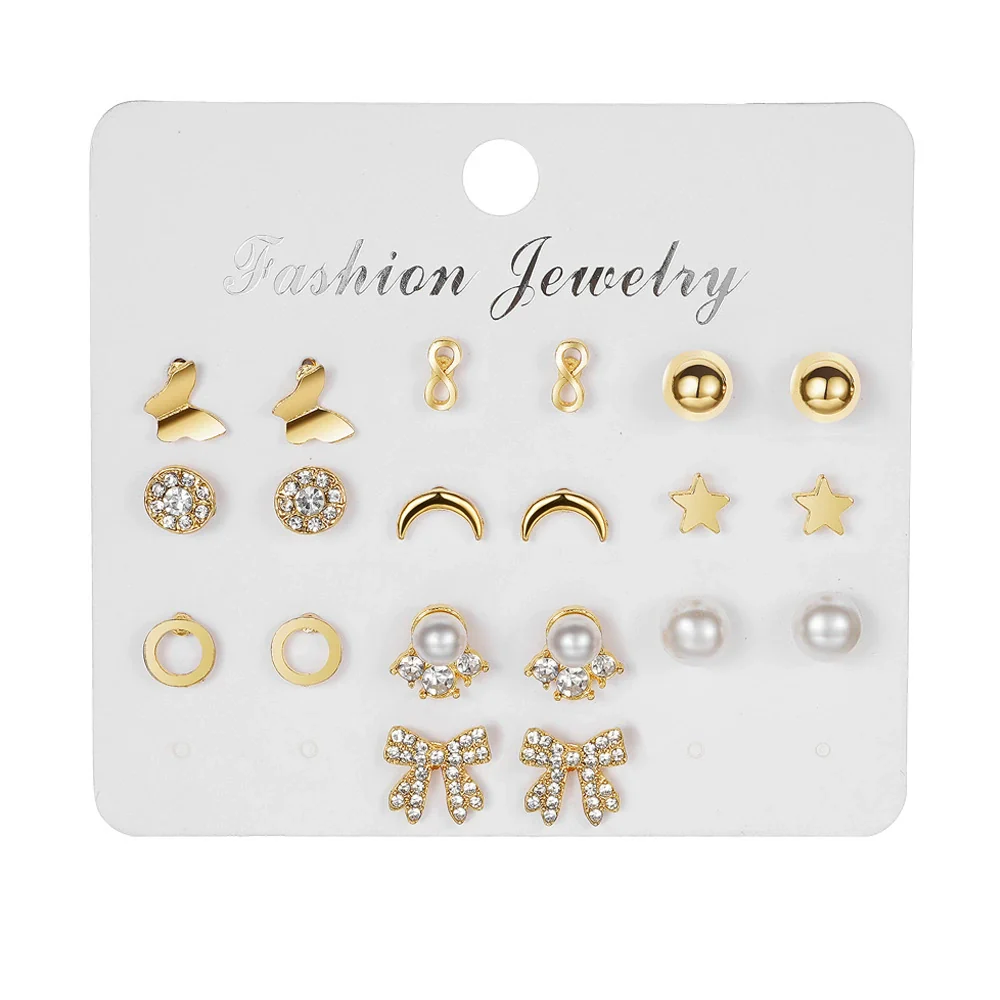 Wholesale Women's Cartoon Animal Style Alloy And Stainless Steel Geometric Carved Snake Shaped Butterfly Earrings Set - Image 10