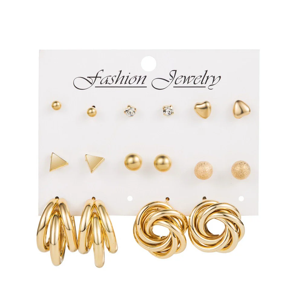 Wholesale Women's Cartoon Animal Style Alloy And Stainless Steel Geometric Carved Snake Shaped Butterfly Earrings Set - Image 27