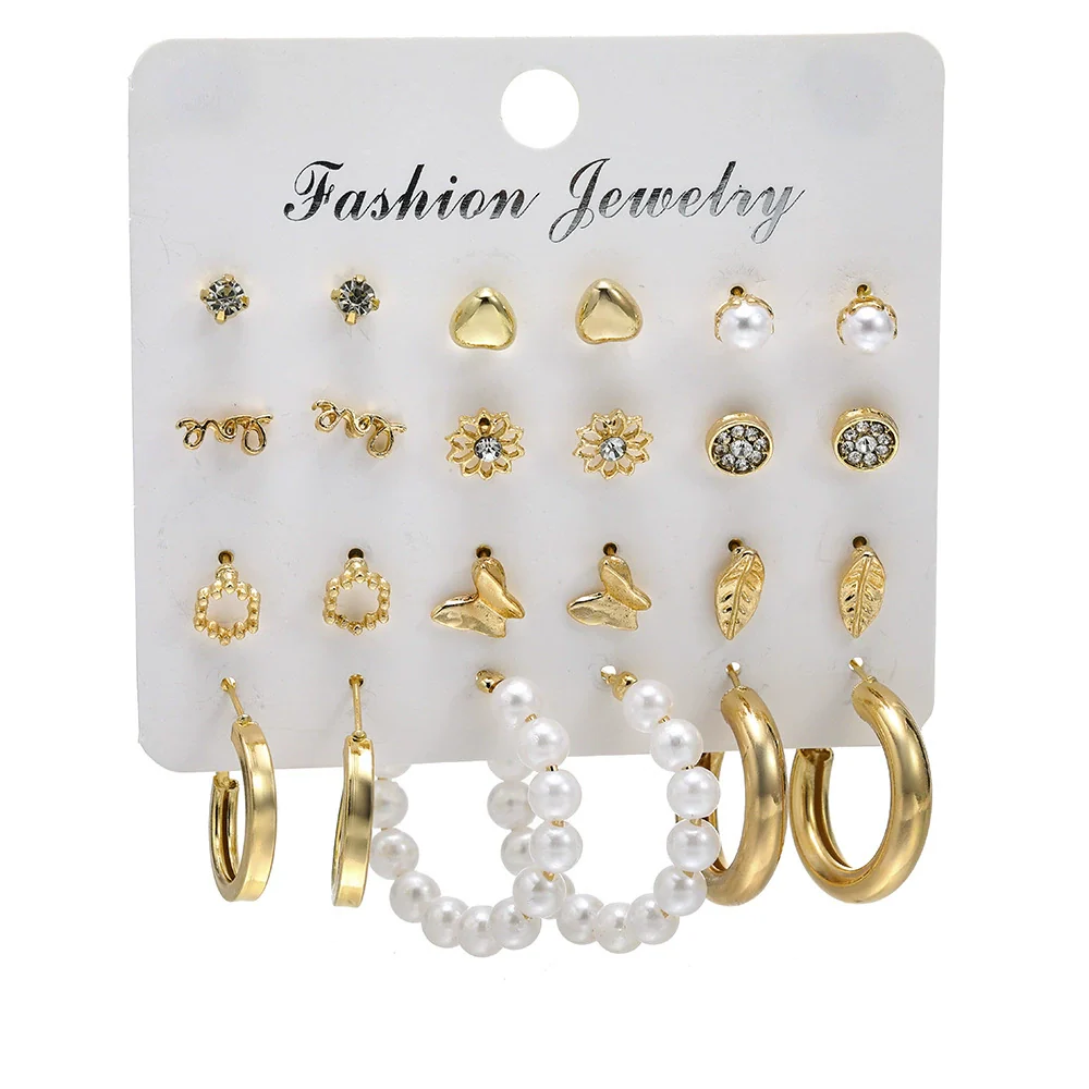 Wholesale Women's Cartoon Animal Style Alloy And Stainless Steel Geometric Carved Snake Shaped Butterfly Earrings Set - Image 6