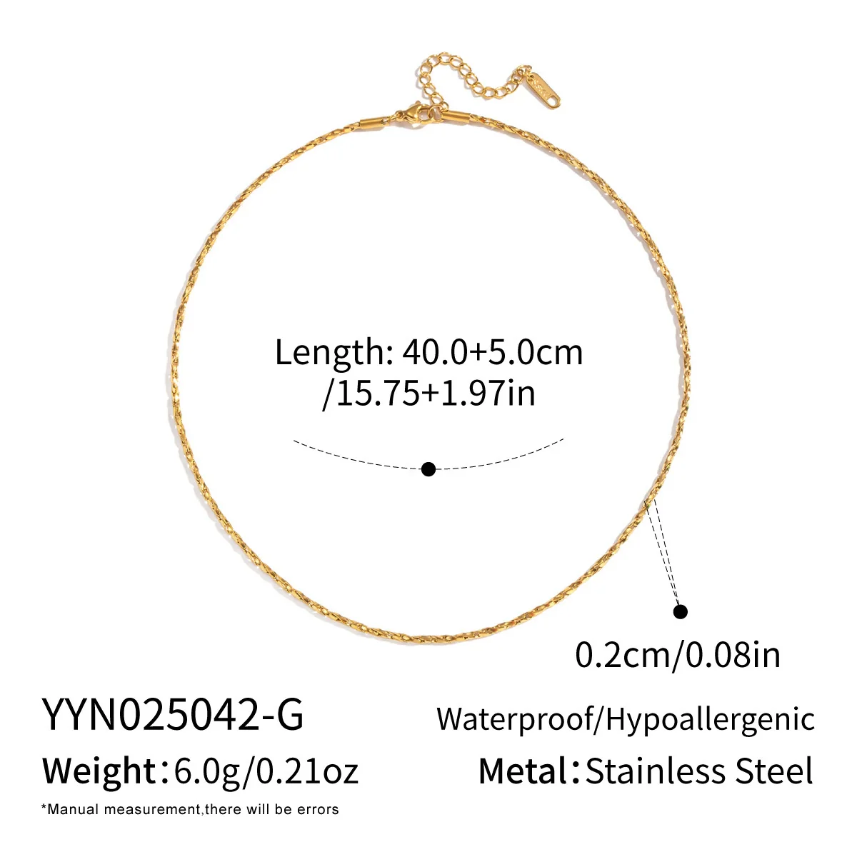 Wholesale Women's Casual Geometric 18K Real Gold Plated Stainless Steel Chain Necklace With Pvd Furnace Vacuum Real Gold Plating - Image 6