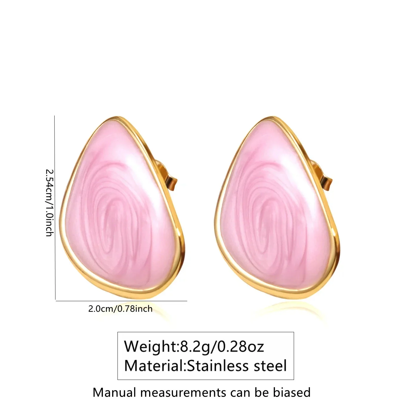 Wholesale Women's Casual Geometric Dripping Oil Stainless Steel Earrings - Image 4