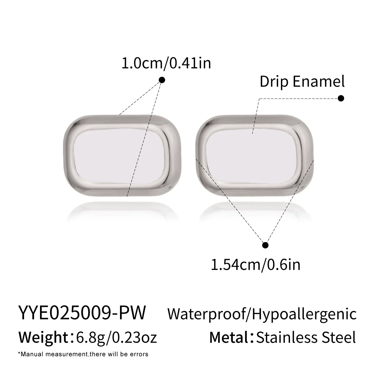 Wholesale Women's Casual Geometric Rectangular Stainless Steel Earrings With Pvd Furnace Vacuum Real Gold Plating - Image 8