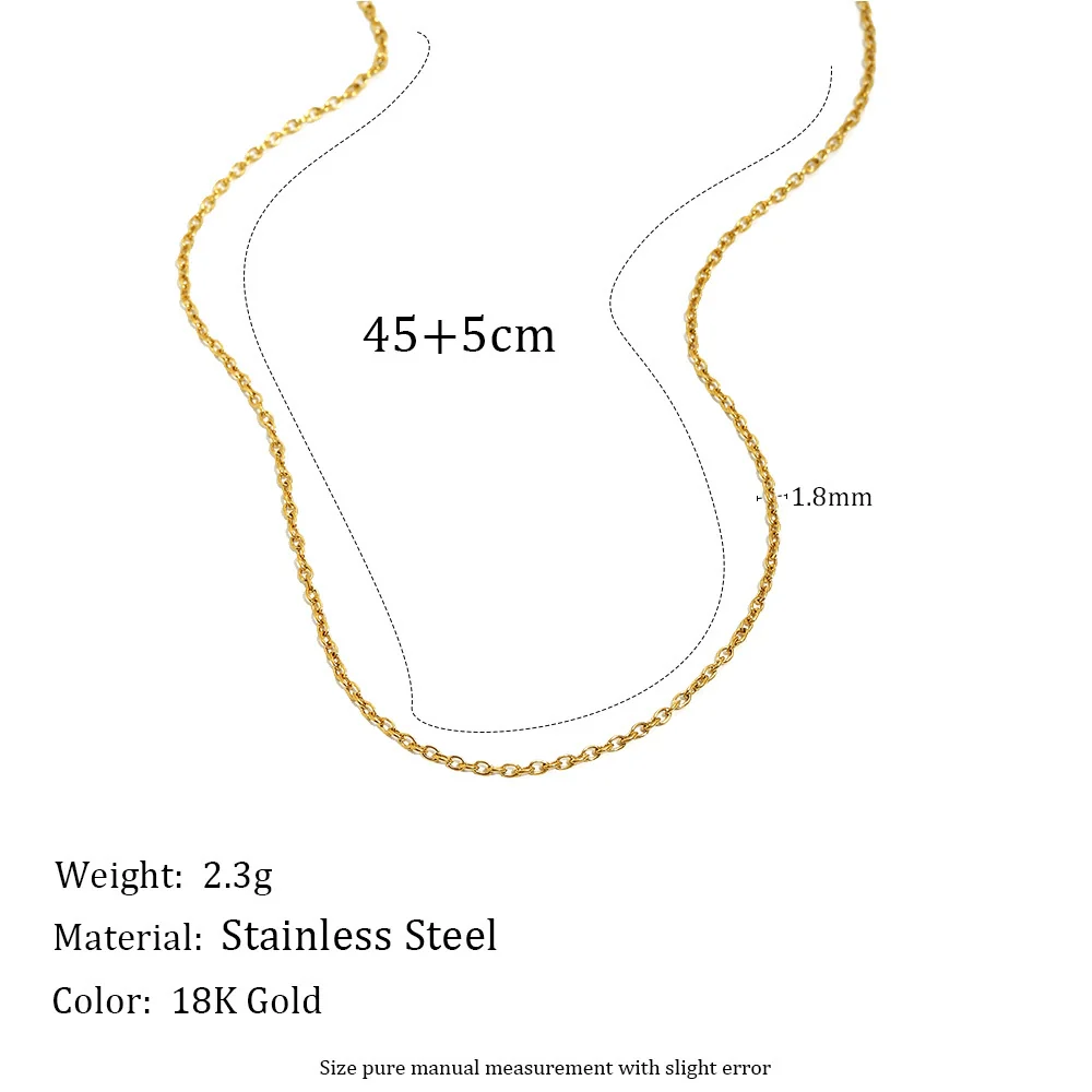Wholesale Women's Casual Geometric Stainless Steel 18K Gold Plated Regular Oshaped Chain Necklace - Image 2