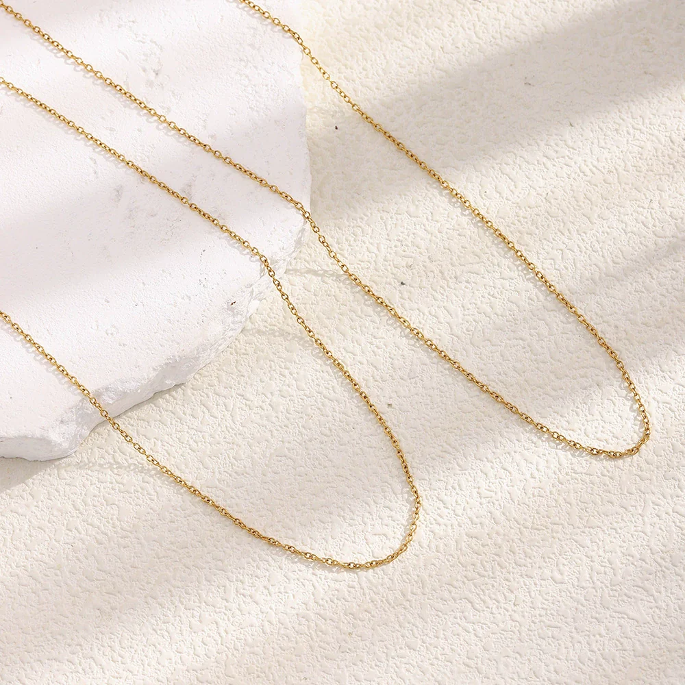 Wholesale Women's Casual Geometric Stainless Steel 18K Gold Plated Regular Oshaped Chain Necklace - Image 3