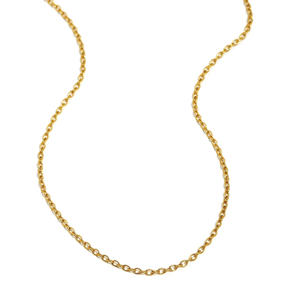 Wholesale Women's Casual Geometric Stainless Steel 18K Gold Plated Regular Oshaped Chain Necklace - Image 5