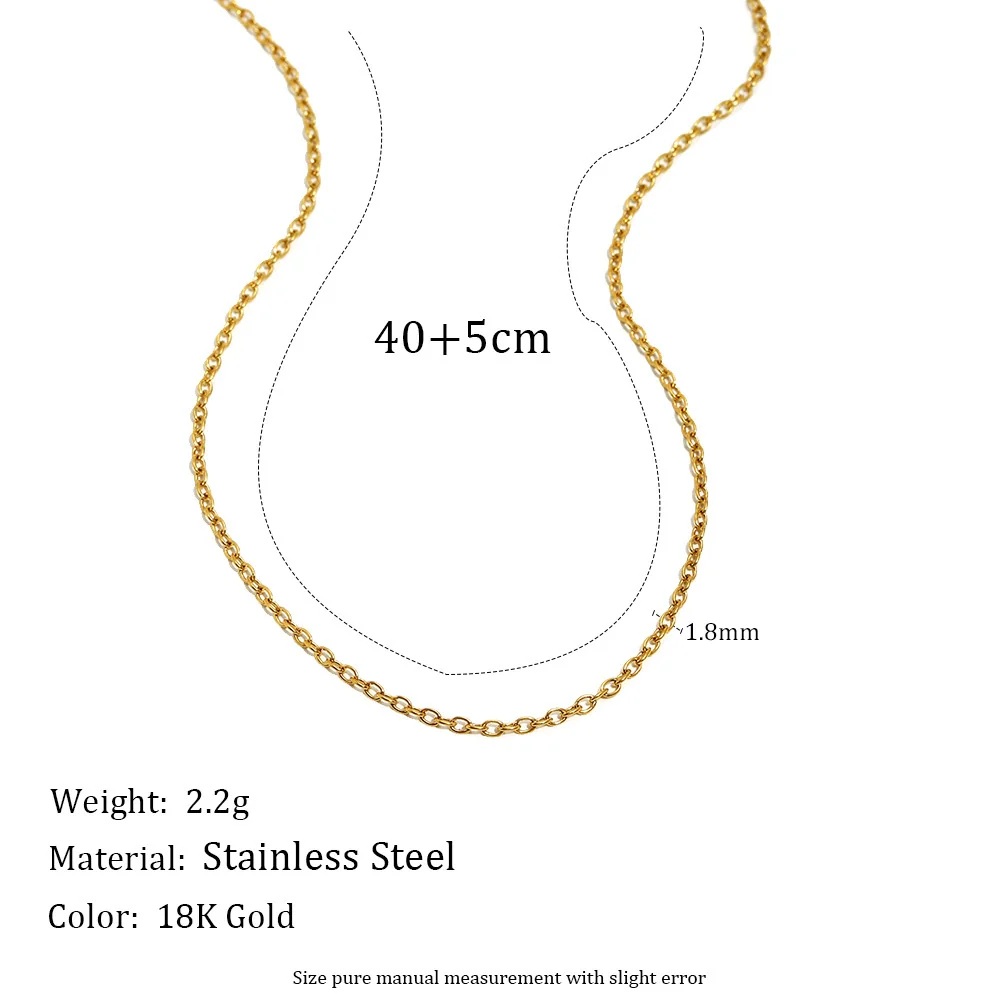 Wholesale Women's Casual Geometric Stainless Steel 18K Gold Plated Regular Oshaped Chain Necklace - Image 6