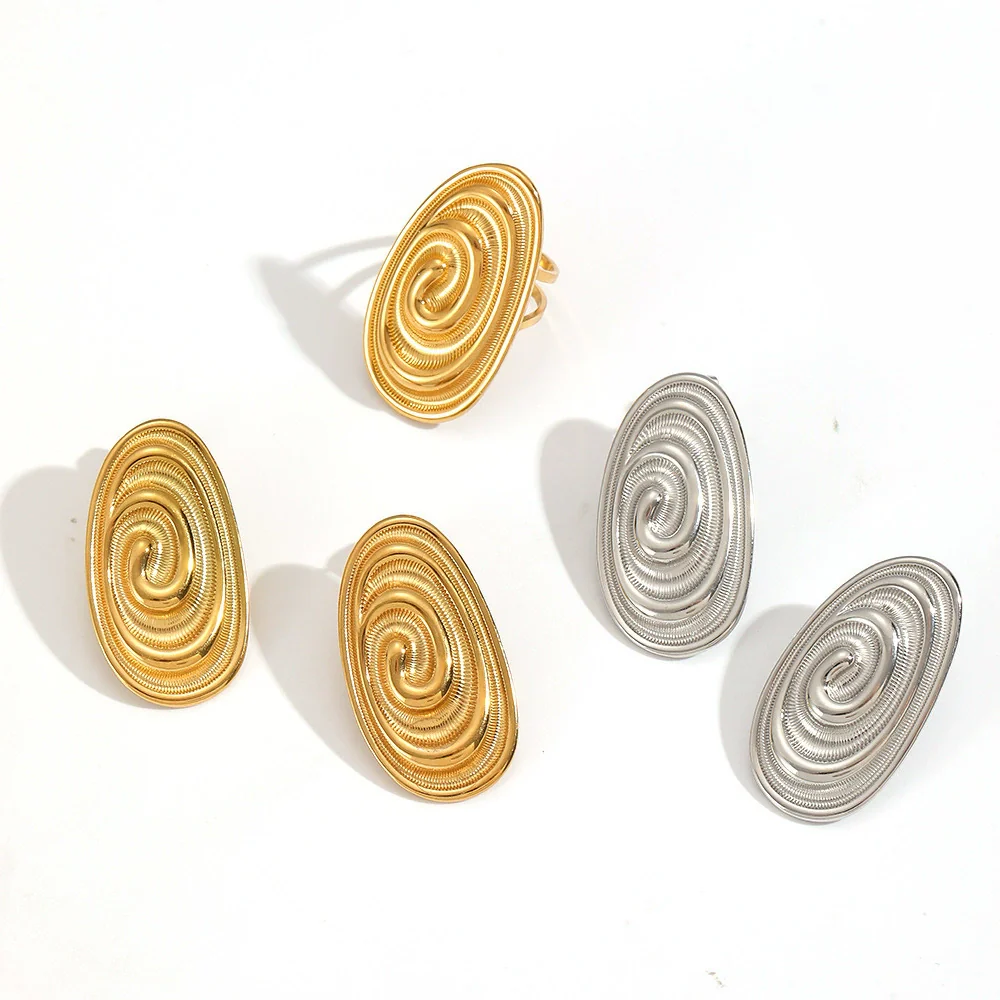 Wholesale Women's Casual Geometric Stainless Steel Earrings With Pvd Furnace Vacuum Real Gold Plating - Image 4