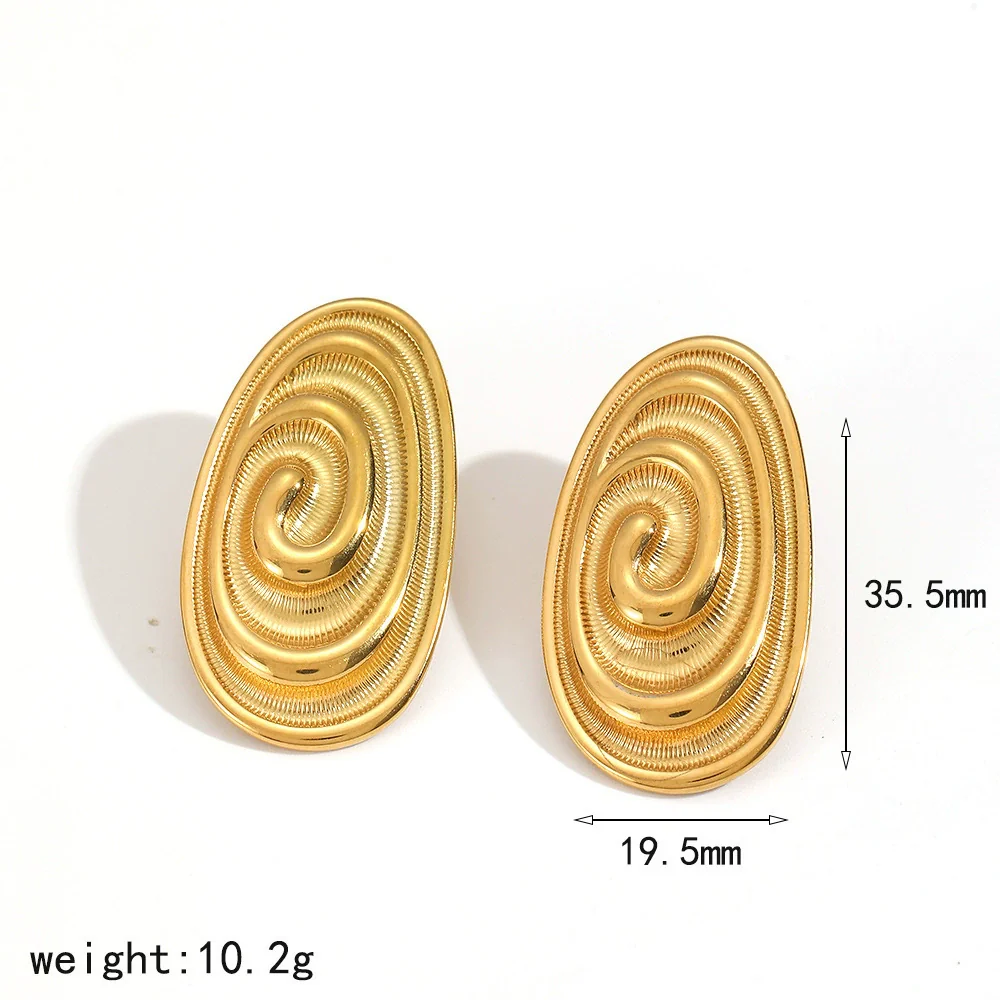 Wholesale Women's Casual Geometric Stainless Steel Earrings With Pvd Furnace Vacuum Real Gold Plating - Image 6