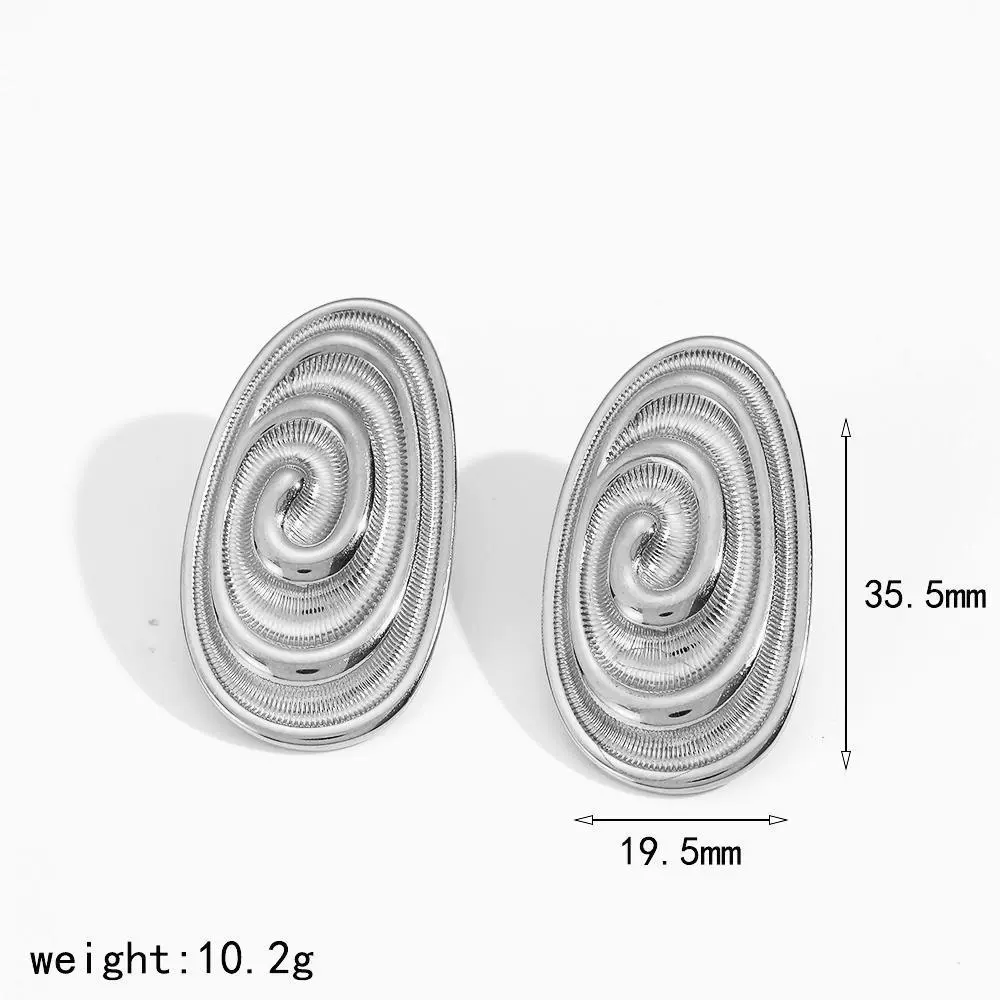Wholesale Women's Casual Geometric Stainless Steel Earrings With Pvd Furnace Vacuum Real Gold Plating - Image 7