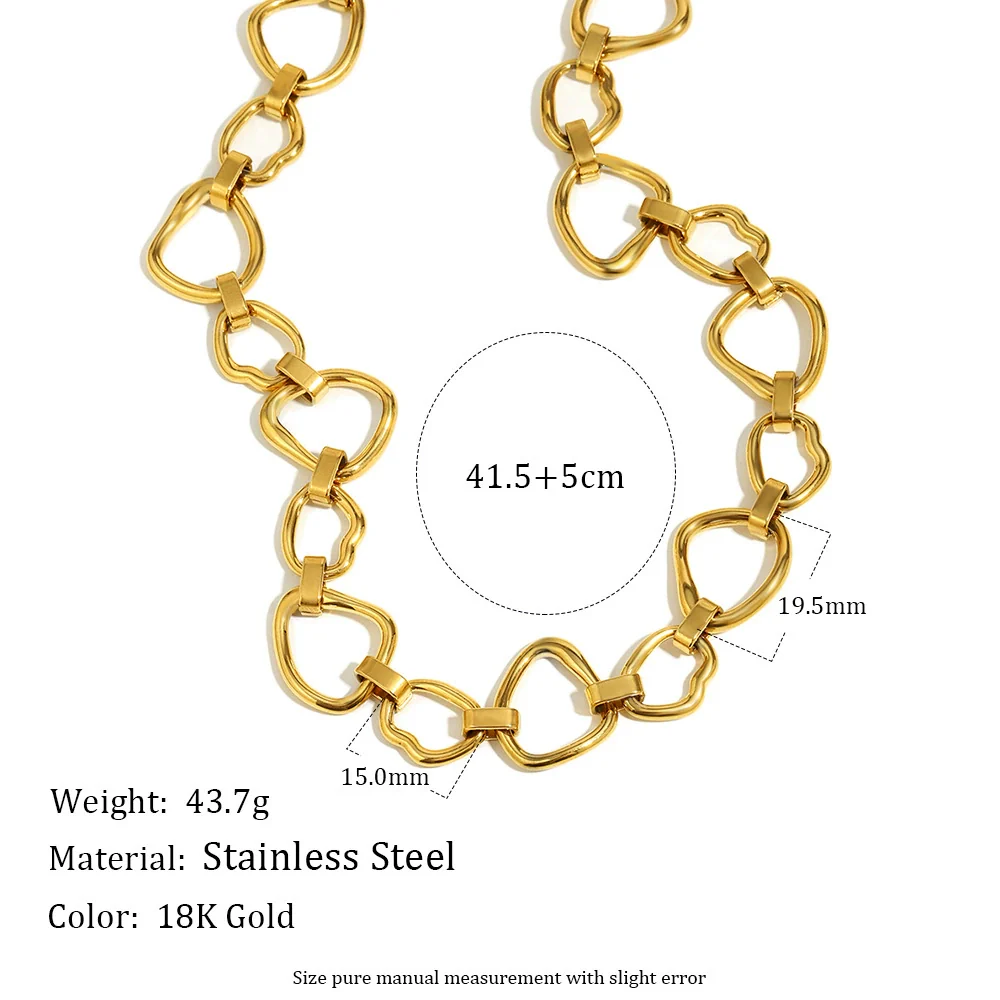 Wholesale Women's Casual Geometric Stainless Steel Electroplated Handmade Chain Necklace - Image 2