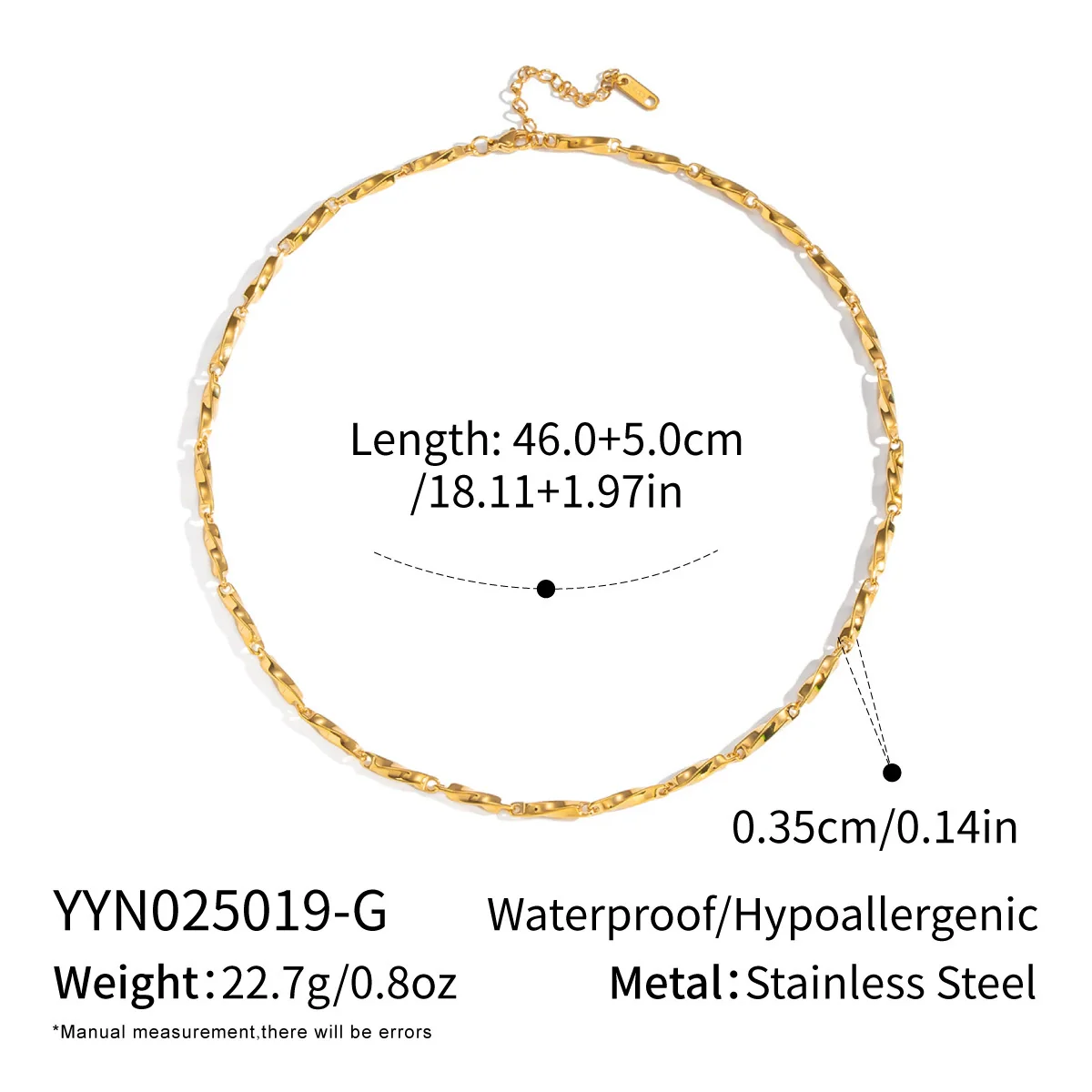 Wholesale Women's Casual Geometric Stainless Steel Necklace With 18K Real Gold Pvd Furnace Vacuum Plating - Image 6