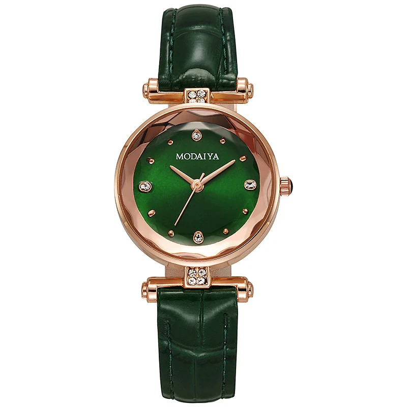 Wholesale Women's Casual Green Belt Quartz Watch With Alloy Case And Pu Strap In Round Shape - Image 5