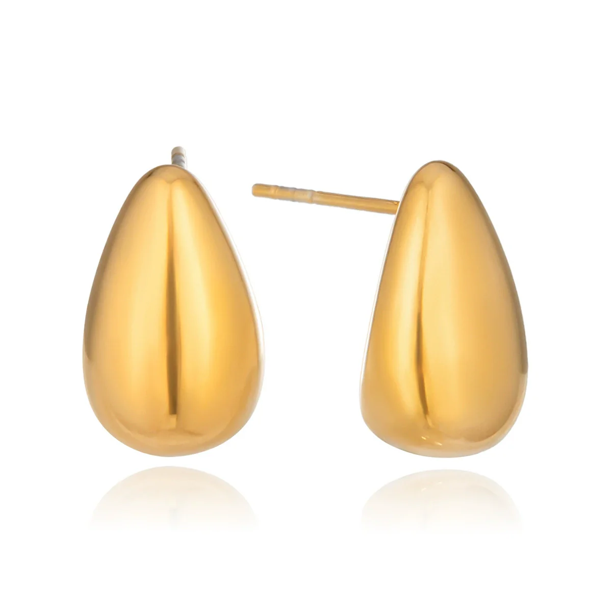 Wholesale Women's Casual Minimalist Geometric Dropshaped Stainless Steel Pvd Furnace Vacuum Real Gold Plated Earrings Jewelry Accessories - Image 5