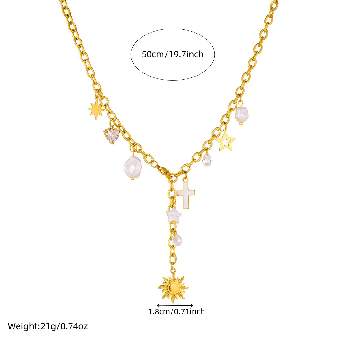 Wholesale Women's Casual Minimalist Goldplated Stainless Steel Star Pendant O Word Chain Necklace - Image 4