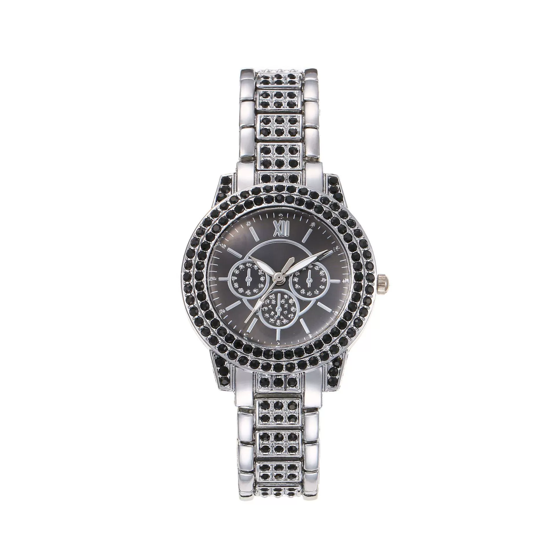 Wholesale Women's Casual Quartz Watch With Color Diamond Encrusted Round Alloy Case - Image 11