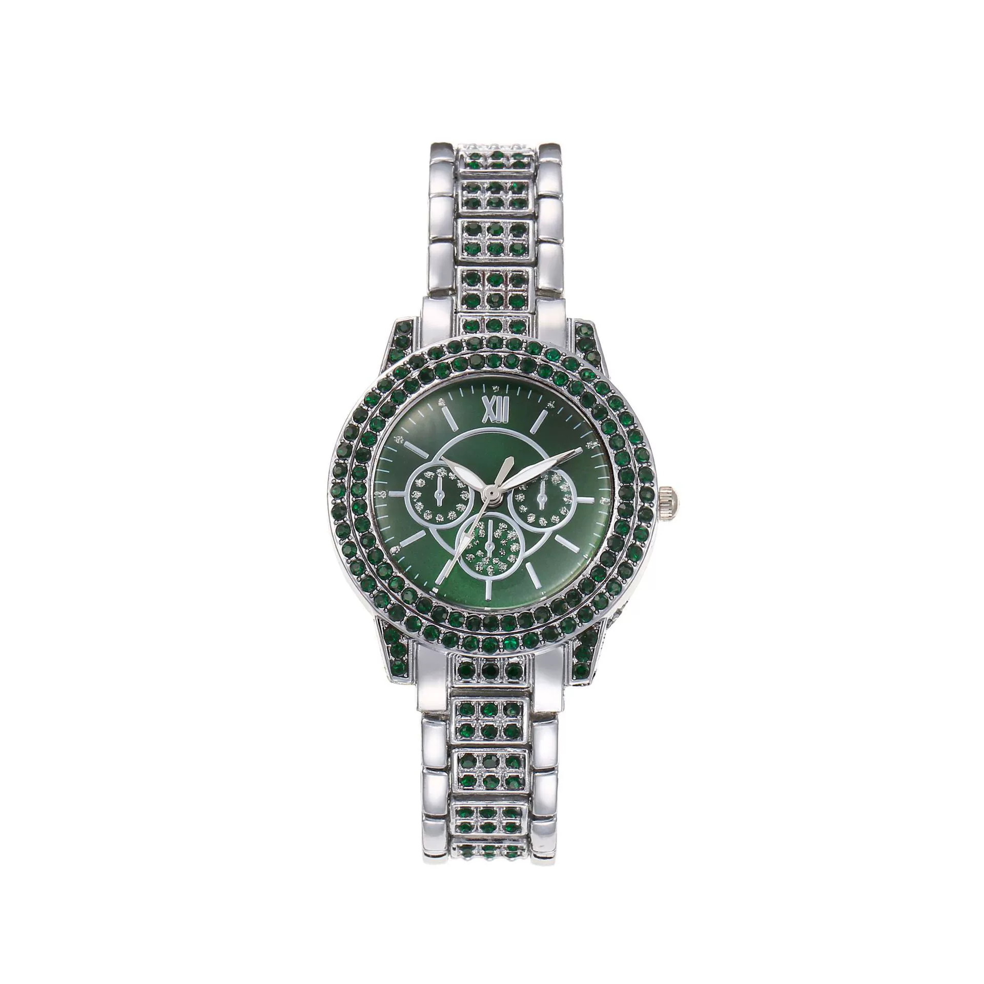 Wholesale Women's Casual Quartz Watch With Color Diamond Encrusted Round Alloy Case - Image 13