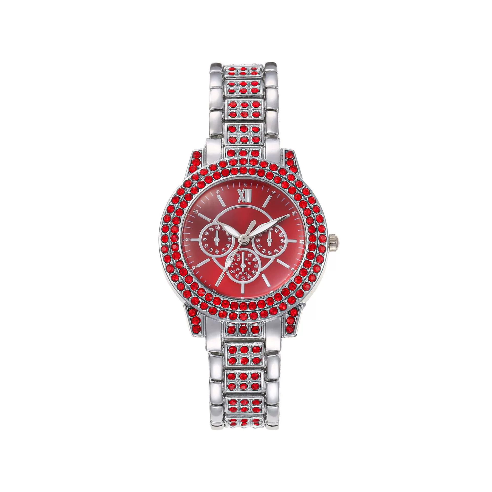 Wholesale Women's Casual Quartz Watch With Color Diamond Encrusted Round Alloy Case - Image 5