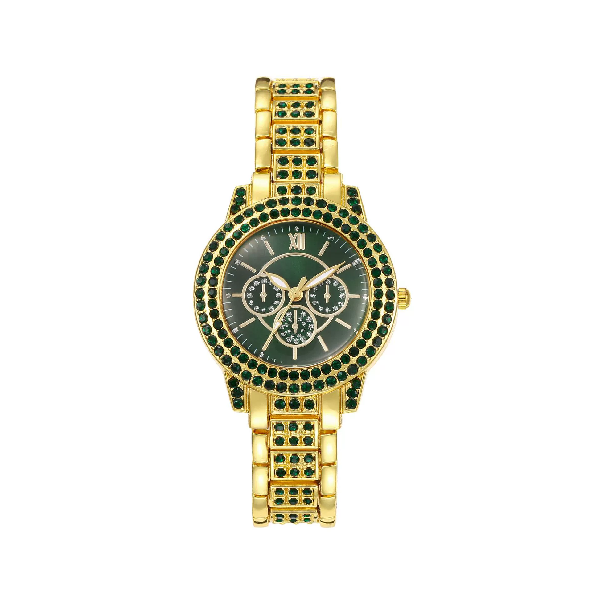 Wholesale Women's Casual Quartz Watch With Color Diamond Encrusted Round Alloy Case - Image 9