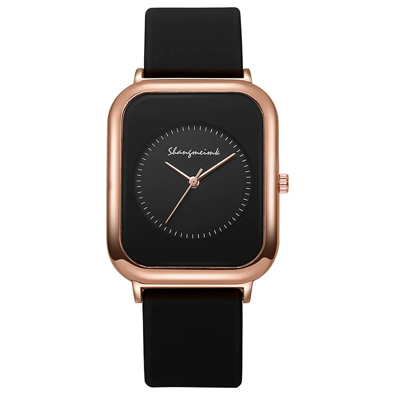 Wholesale Women's Casual Square Fashion Quartz Watches With Alloy Case Silicone Band And Stainless Steel Buckle - Image 6
