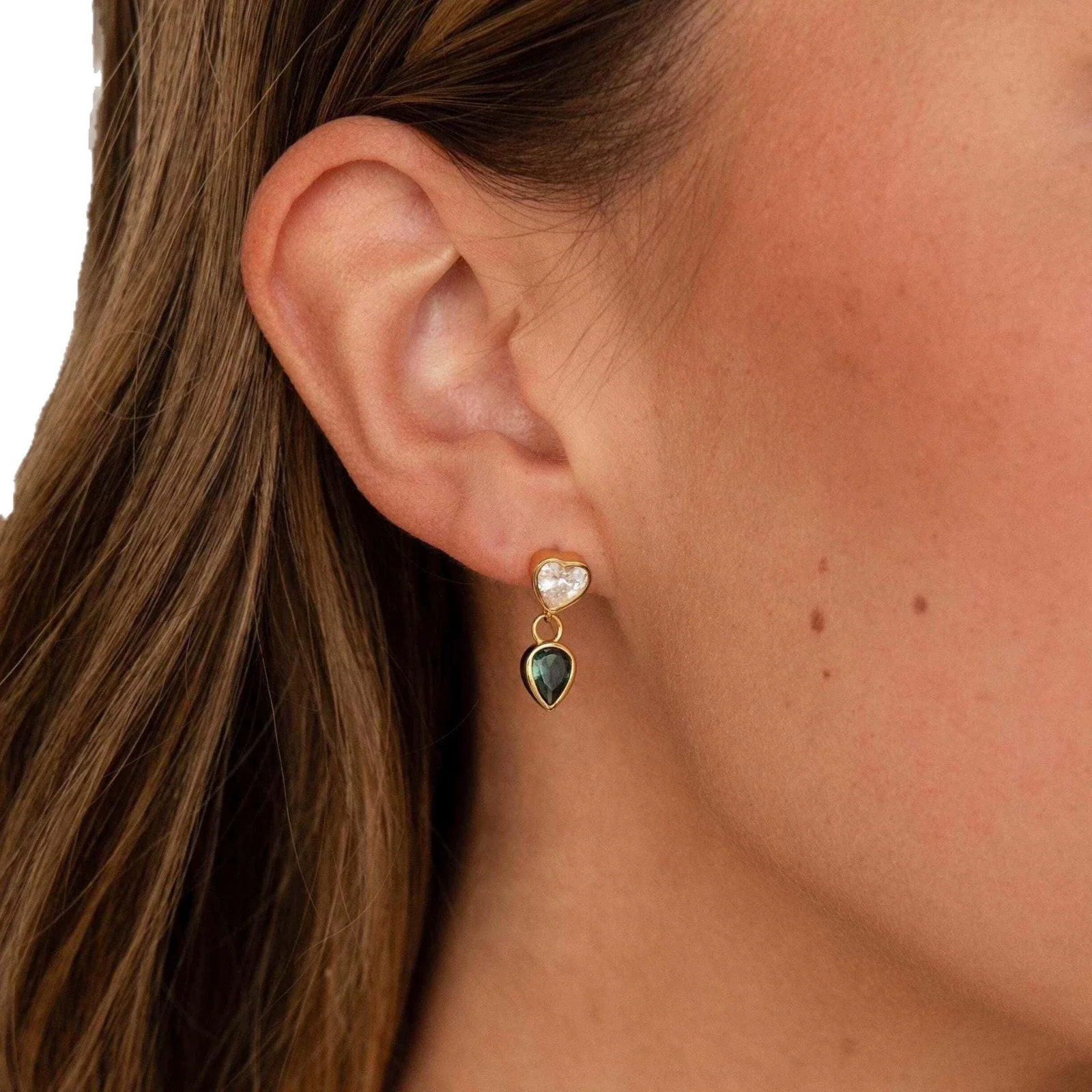 Wholesale Women's Casual Style S925 Silver Earrings With Heart Shape Letter Shape And Constellation Pattern Real Gold Plated - Image 4