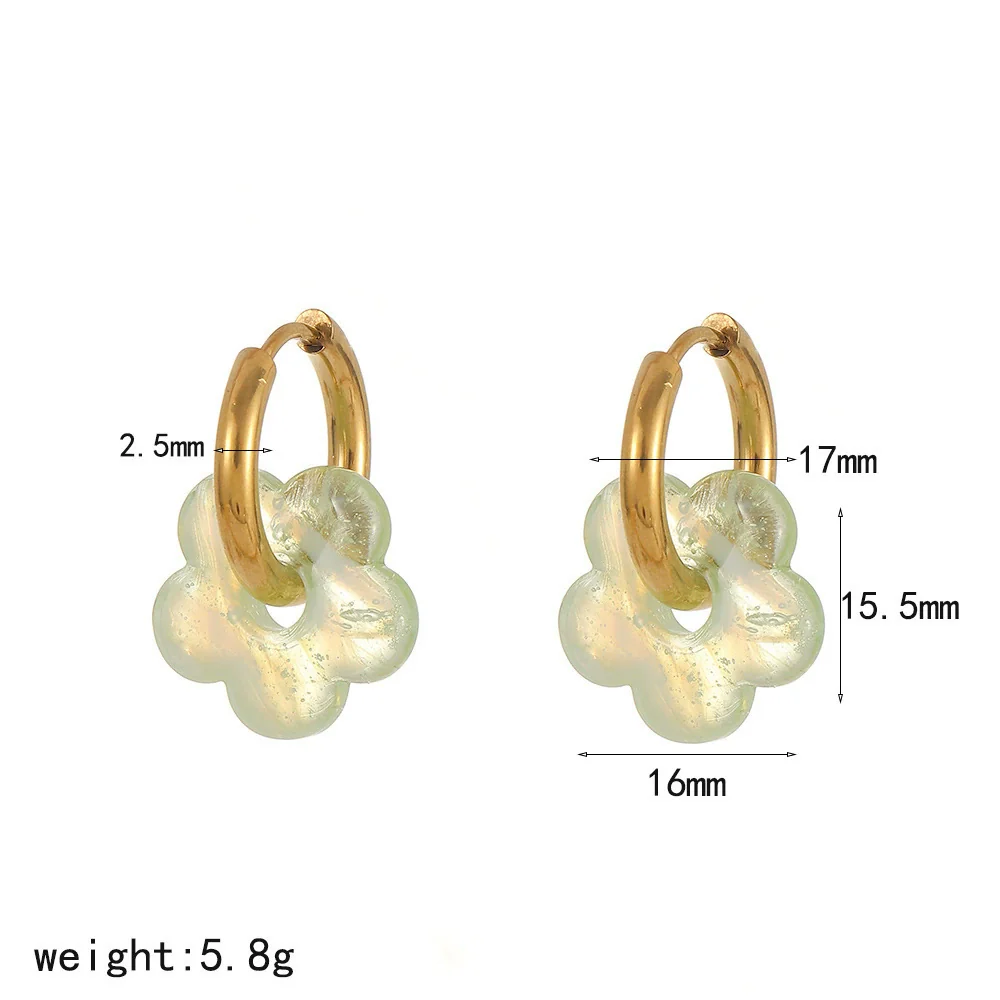 Wholesale Women's Casual Style Stainless Steel Flowershaped Pvd Furnace Vacuum Real Gold Plated Earrings - Image 10