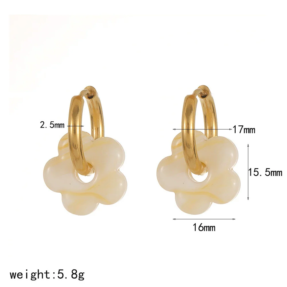 Wholesale Women's Casual Style Stainless Steel Flowershaped Pvd Furnace Vacuum Real Gold Plated Earrings - Image 12