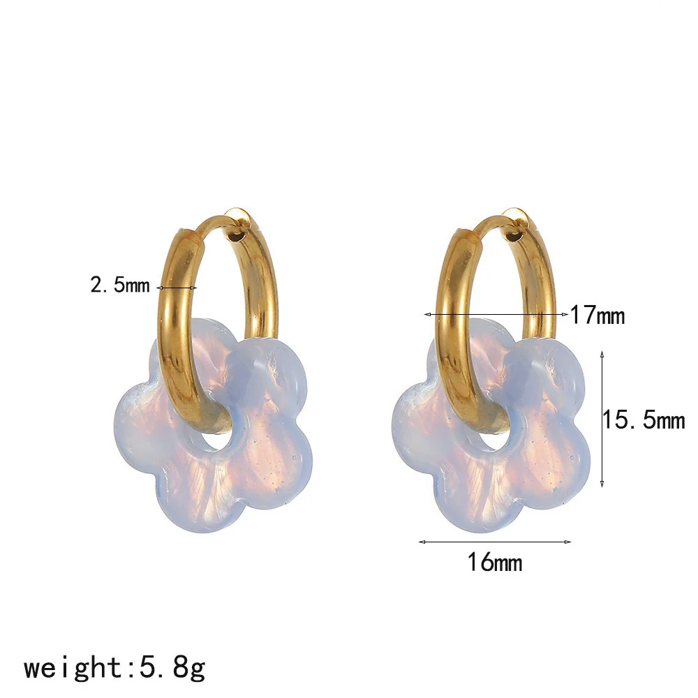 Wholesale Women's Casual Style Stainless Steel Flowershaped Pvd Furnace Vacuum Real Gold Plated Earrings - Image 14