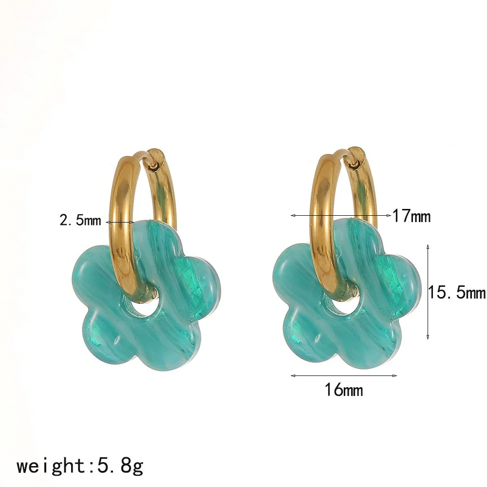 Wholesale Women's Casual Style Stainless Steel Flowershaped Pvd Furnace Vacuum Real Gold Plated Earrings - Image 4