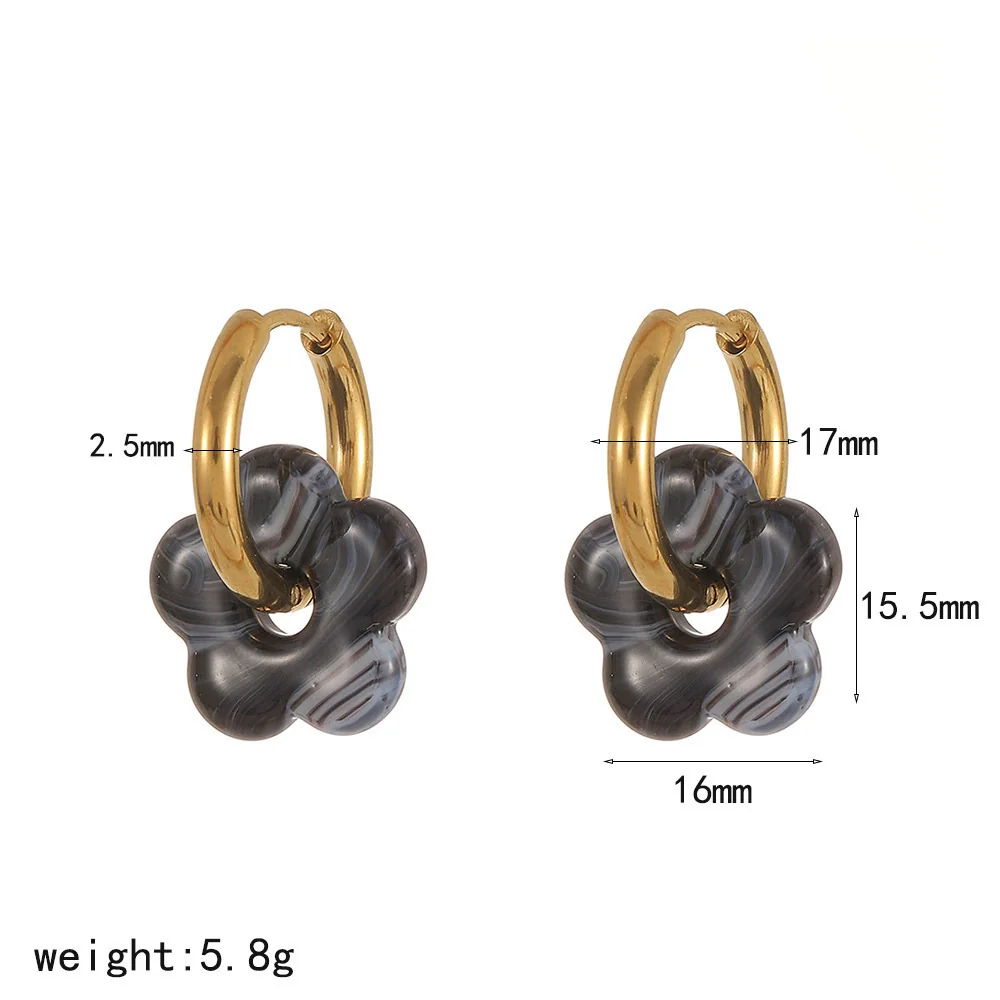 Wholesale Women's Casual Style Stainless Steel Flowershaped Pvd Furnace Vacuum Real Gold Plated Earrings - Image 6