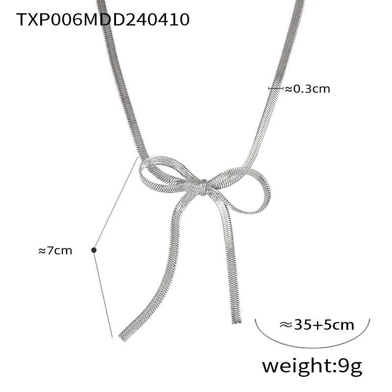 Wholesale Women's Cold Style Jewelry Set With Butterfly Dragonfly Insect Patterns Bow Design Pendant And Clavicle Chain Made Of Titanium Steel Electroplated - Image 10
