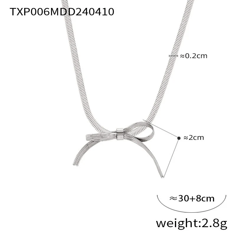 Wholesale Women's Cold Style Jewelry Set With Butterfly Dragonfly Insect Patterns Bow Design Pendant And Clavicle Chain Made Of Titanium Steel Electroplated - Image 14