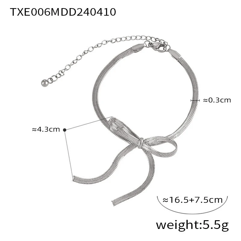 Wholesale Women's Cold Style Jewelry Set With Butterfly Dragonfly Insect Patterns Bow Design Pendant And Clavicle Chain Made Of Titanium Steel Electroplated - Image 6