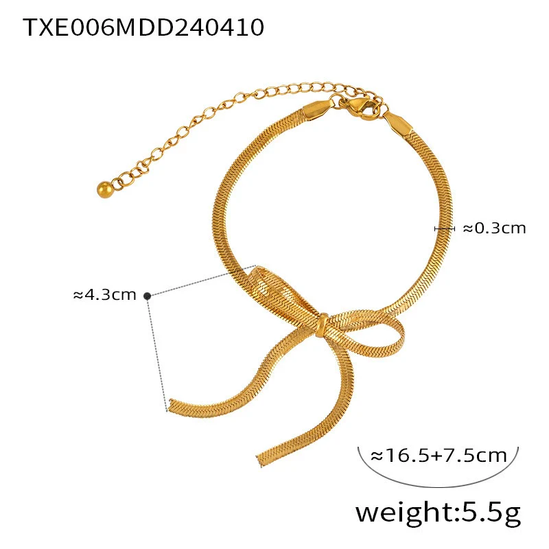 Wholesale Women's Cold Style Jewelry Set With Butterfly Dragonfly Insect Patterns Bow Design Pendant And Clavicle Chain Made Of Titanium Steel Electroplated - Image 7