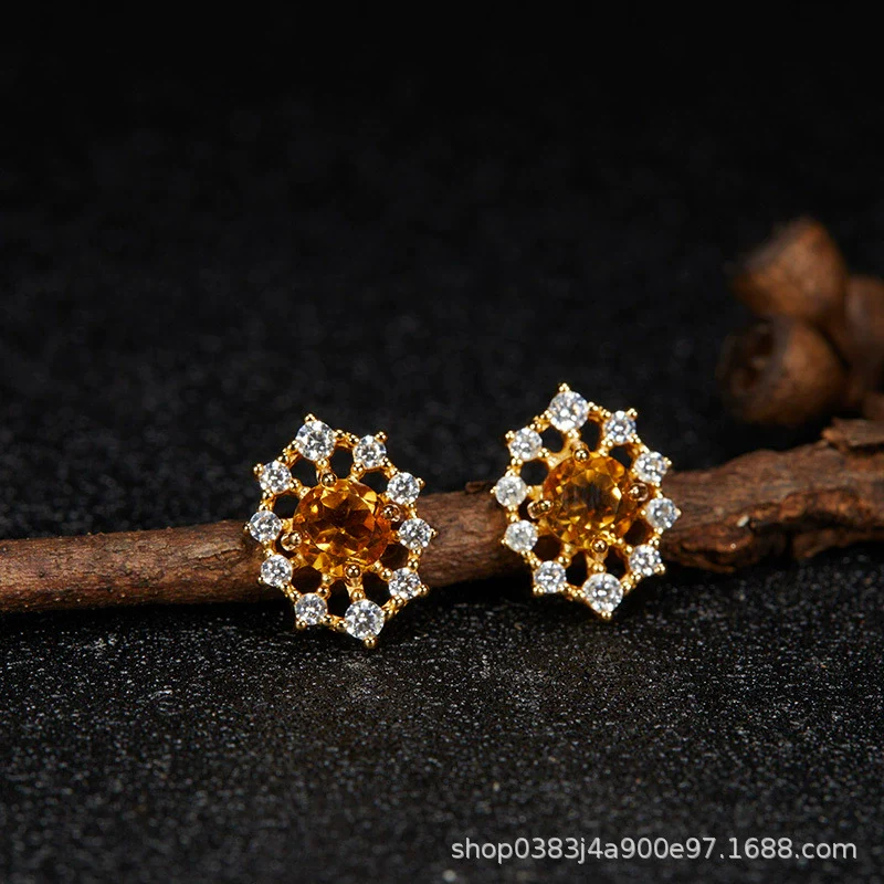 Wholesale Women's Cool Style Geometric S925 Sterling Silver 18K Gold Plated Gem Set Earrings - Image 28