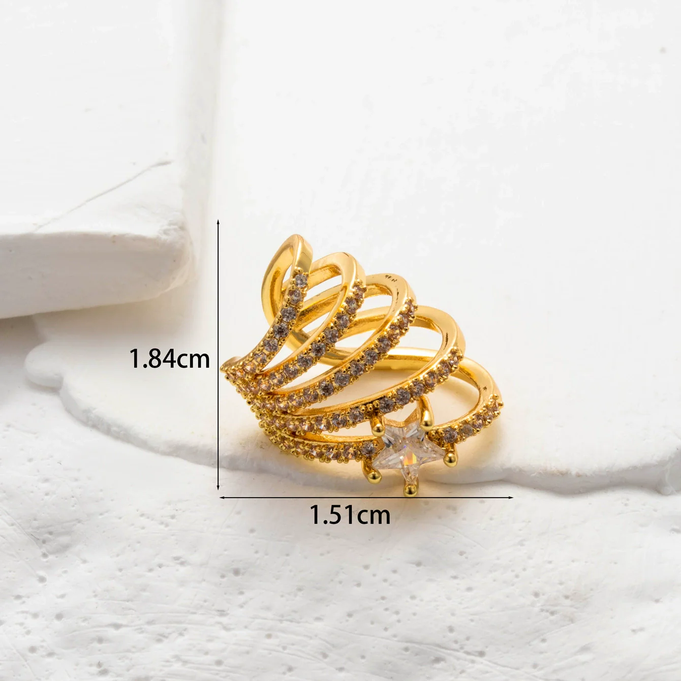 Wholesale Women's Copper Butterfly Cartilage Ear Clip With Microinlaid Zircon And Geometric Pattern Electroplated - Image 14