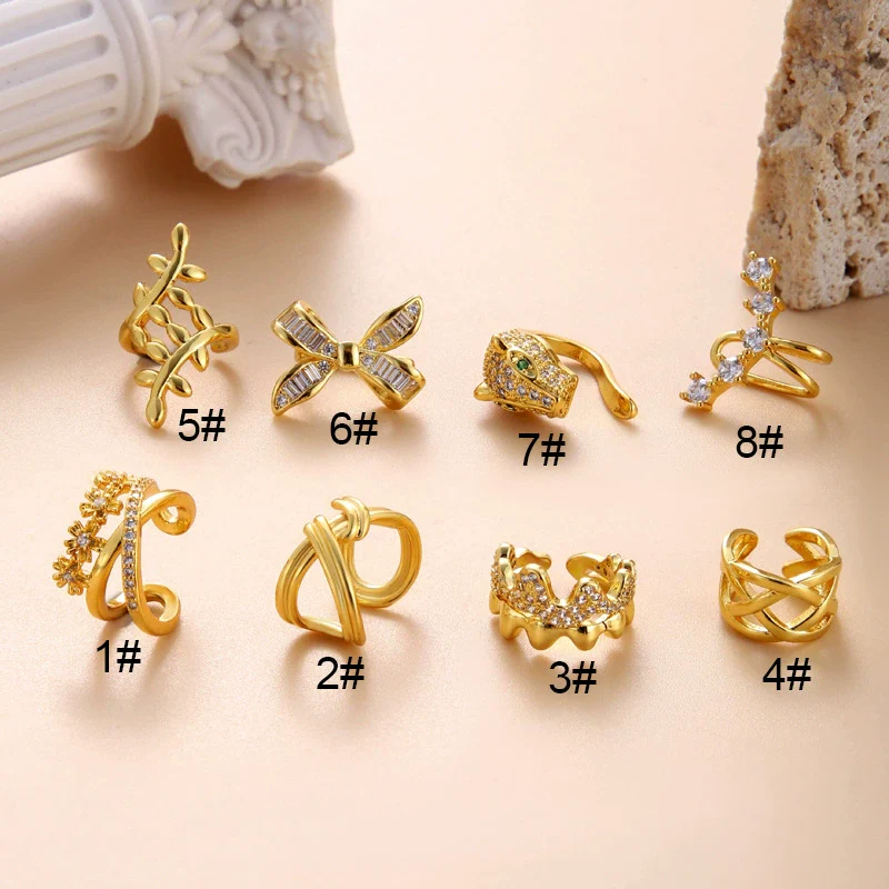 Wholesale Women's Copper Cartilage Ear Clip With Geometric Pattern And Electroplating Process - Image 7