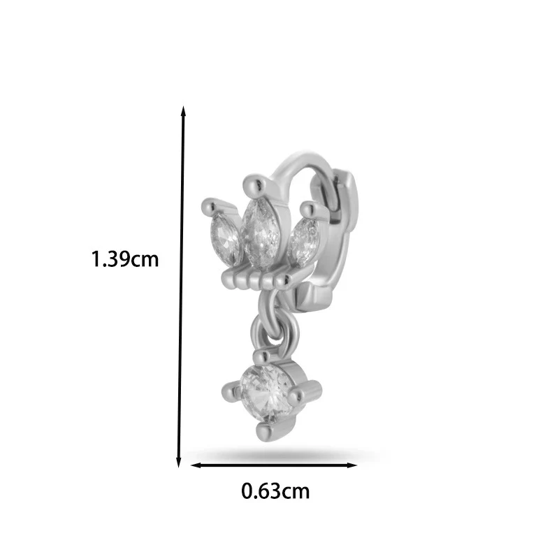 Wholesale Women's Copper Earring With Flower Pattern And Microinlaid Zircon - Image 20